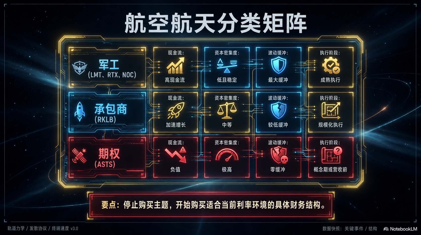 航空航天分类矩阵